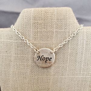 Silvertone Love & Hope short necklace, Park Lane